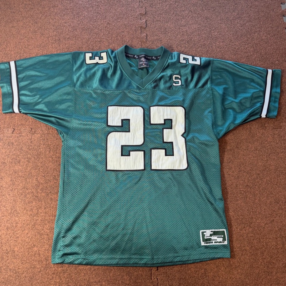 Team Spirit Mens Green Football Jersey Numbered Mesh Authentic Sportswear Size M